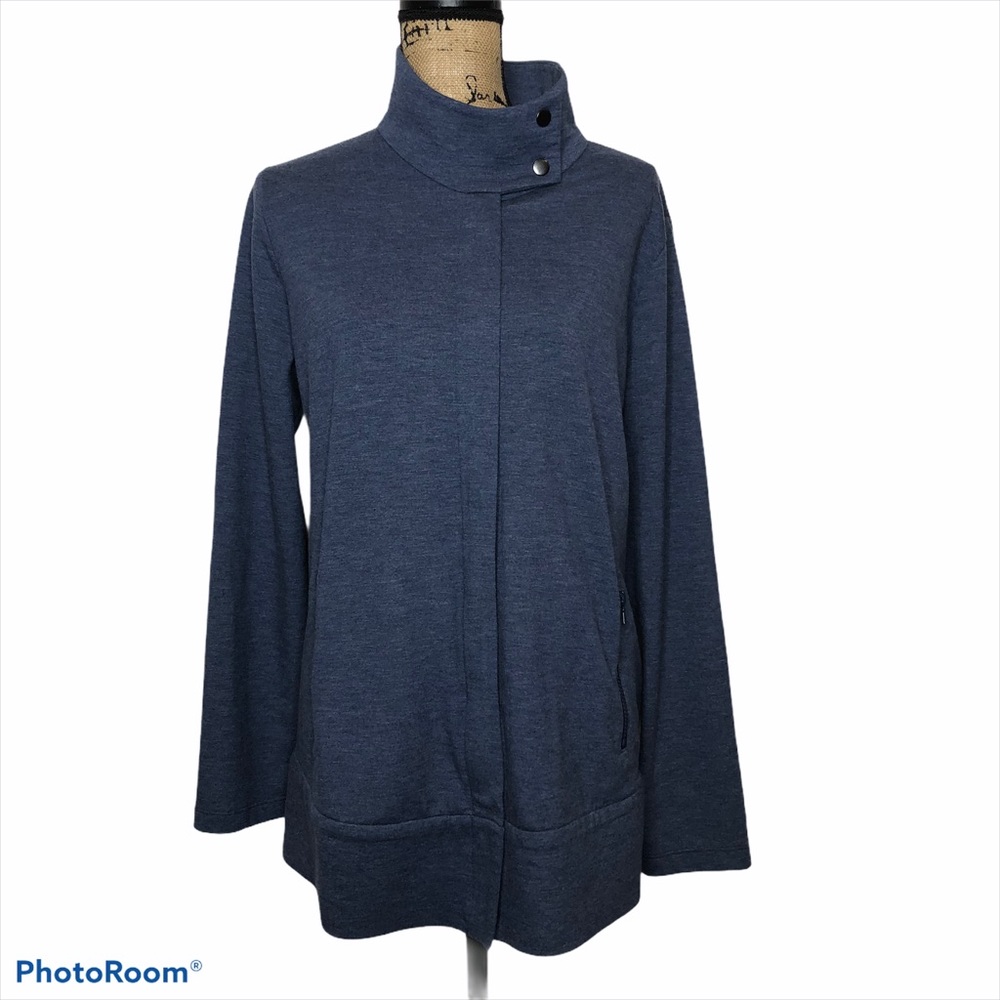 LOGO Lori Goldstein Lounge Zip Up Sweater Large